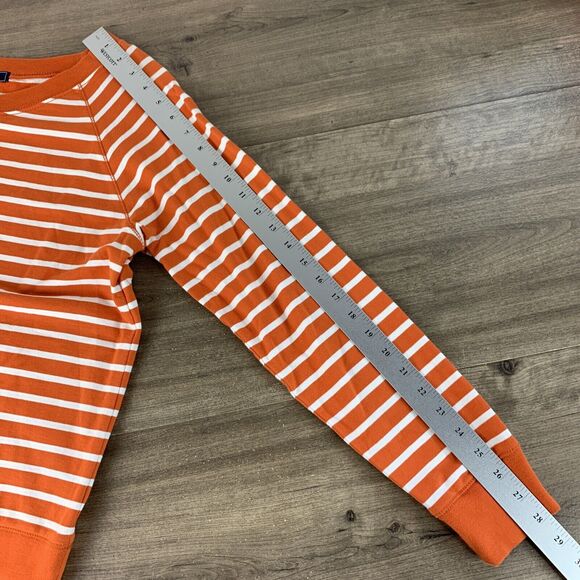 Chaps Denim Womens Top Size Large Knit Long Sleeve Kangaroo Pocket Striped - Picture 5 of 7